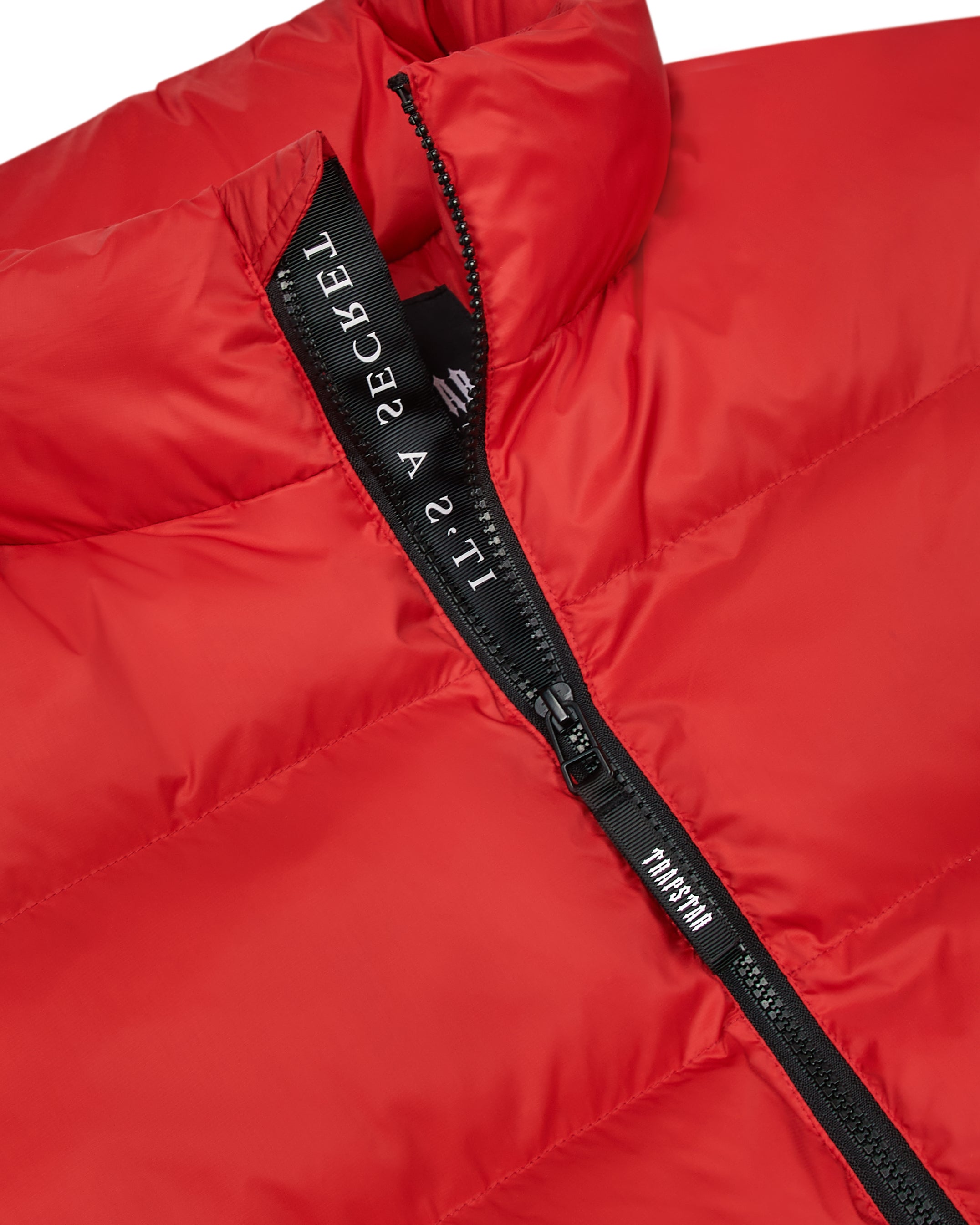 Red Men's Trapstar It’s A Secret Puffer Jackets, Trapstar London | 4308DZKIE