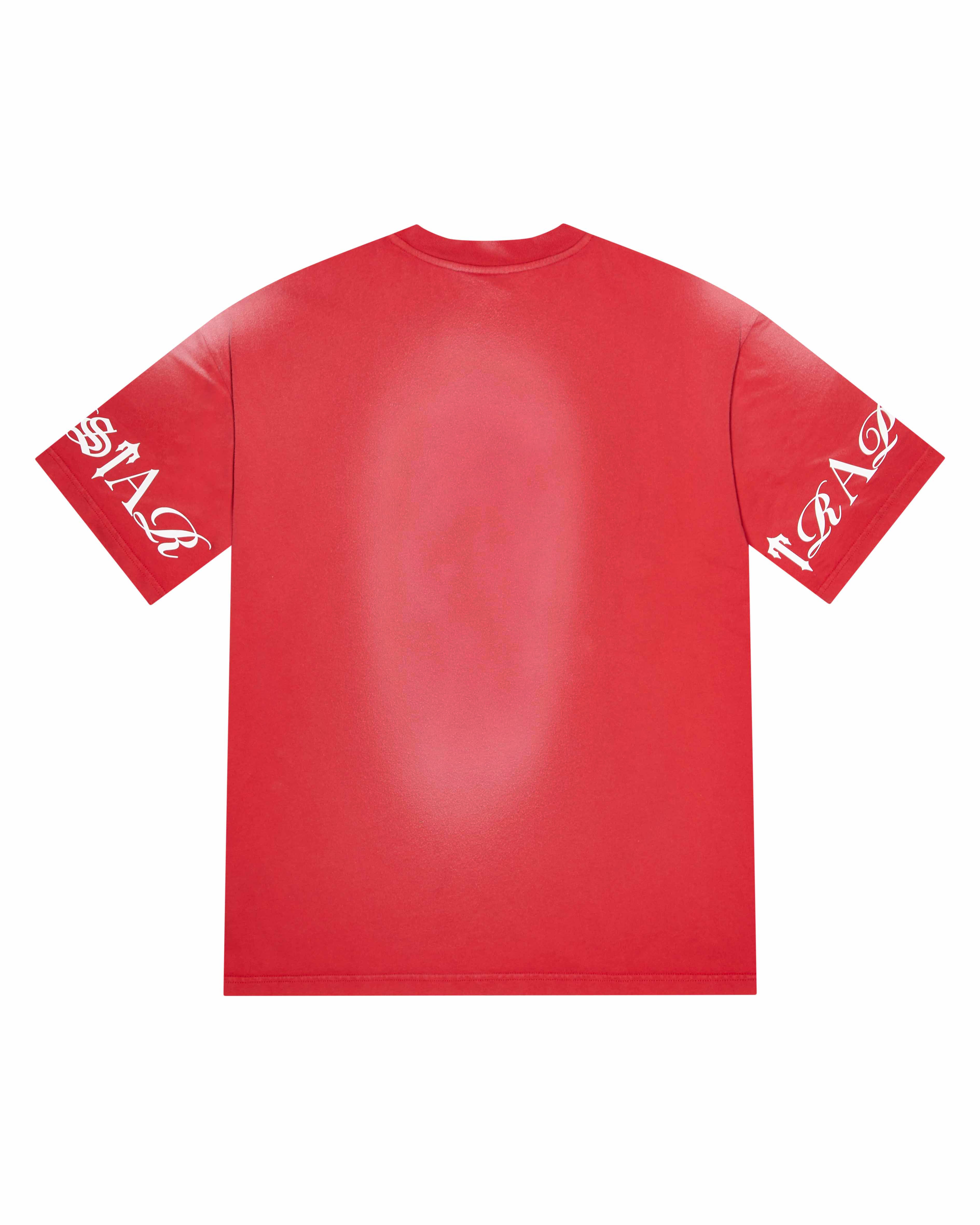 Red Men's Trapstar Script T-shirts, Trapstar London | 5724UYLEF