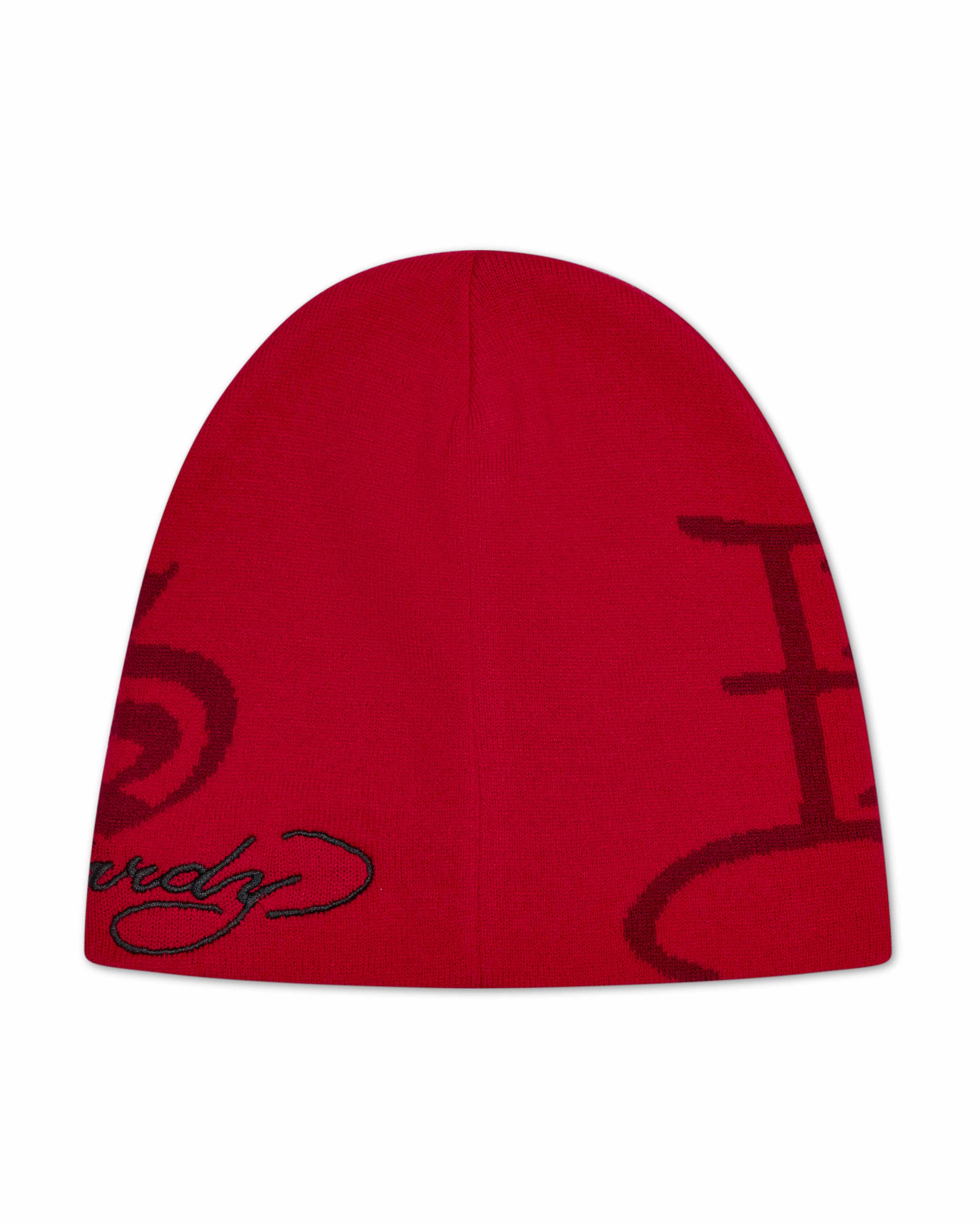 Red Men's Trapstar x Ed Hardy Beanie, Trapstar London | 5419STYIA