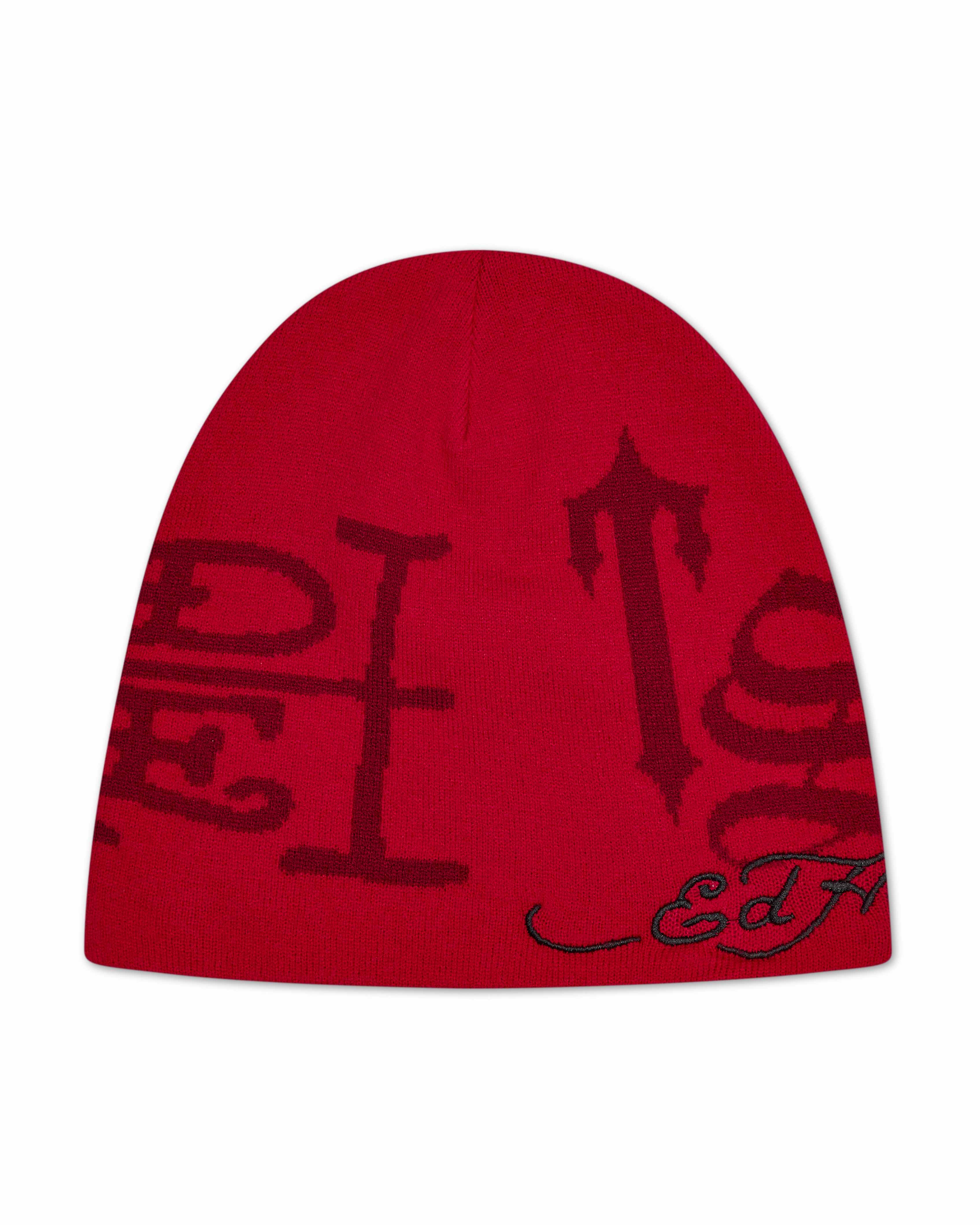 Red Men\'s Trapstar x Ed Hardy Beanie, Trapstar London | 5419STYIA