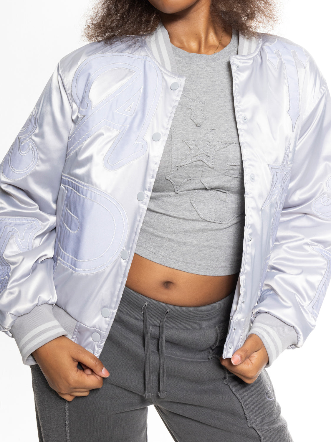 Silver Women's Trapstar Wildcard Stadium Jackets, Trapstar London | 6204KEHDG