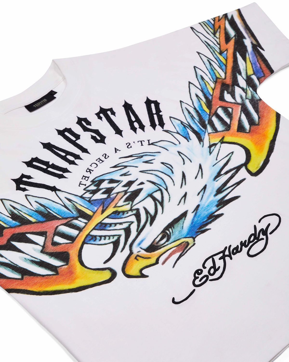 White Men's Trapstar x Ed Hardy Arched Eagle T-shirts, Trapstar London | 1769AOGMZ