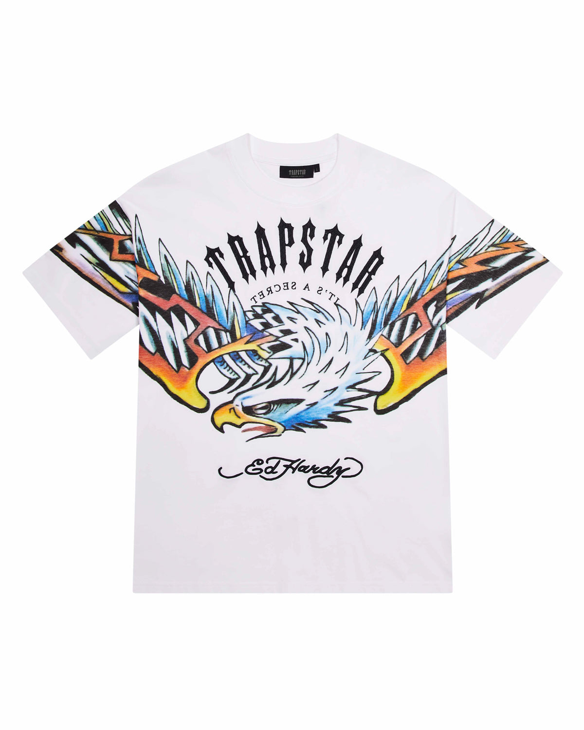 White Men\'s Trapstar x Ed Hardy Arched Eagle T-shirts, Trapstar London | 1769AOGMZ