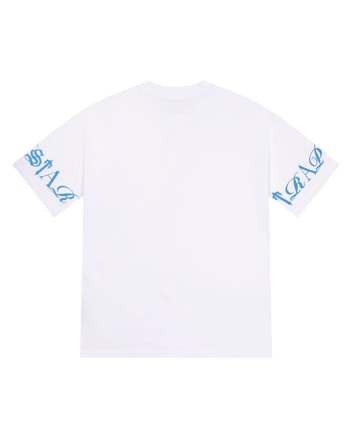 White / Blue Men's Trapstar Script T-shirts, Trapstar London | 7053IDJWA