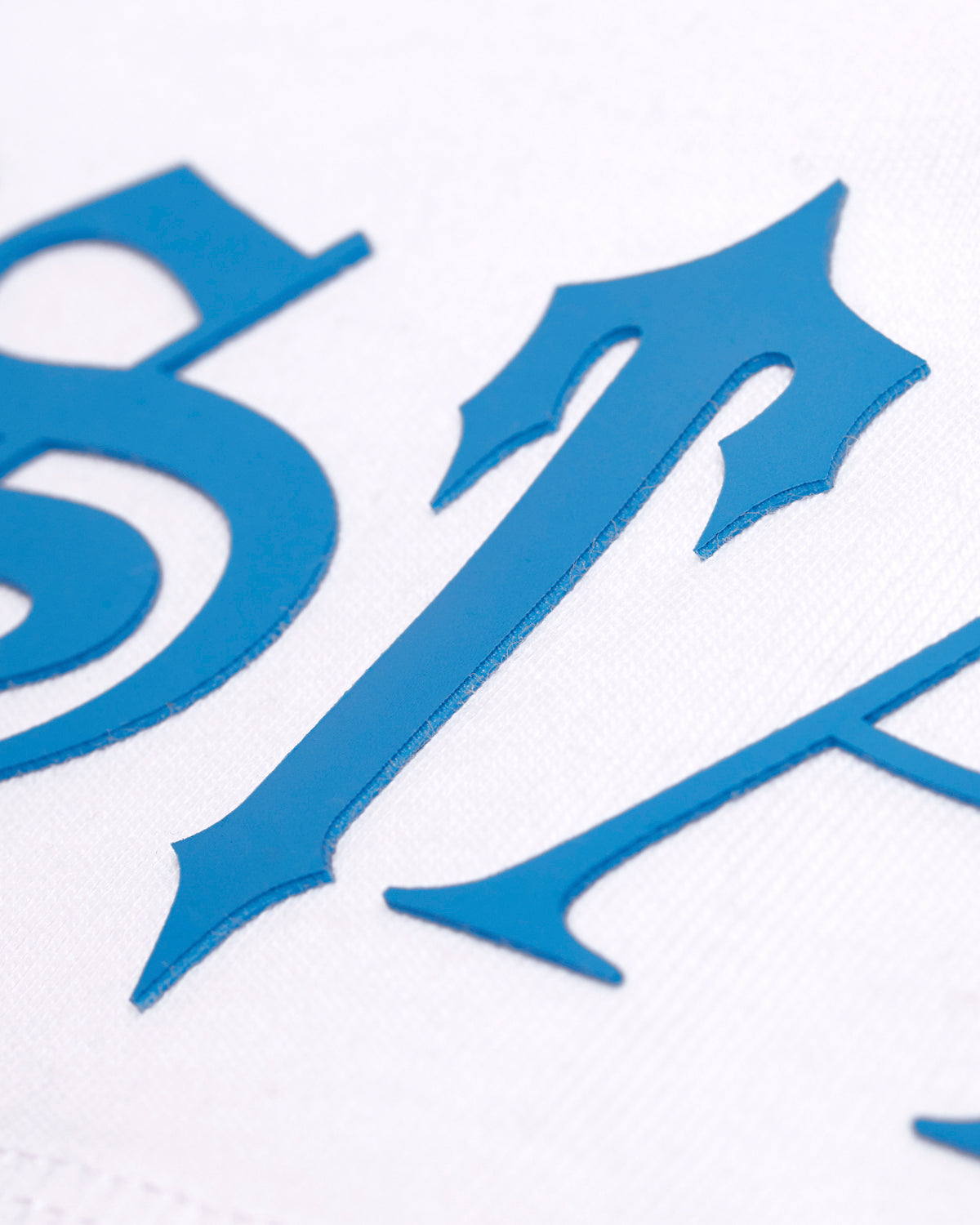 White / Blue Men's Trapstar Script T-shirts, Trapstar London | 7053IDJWA