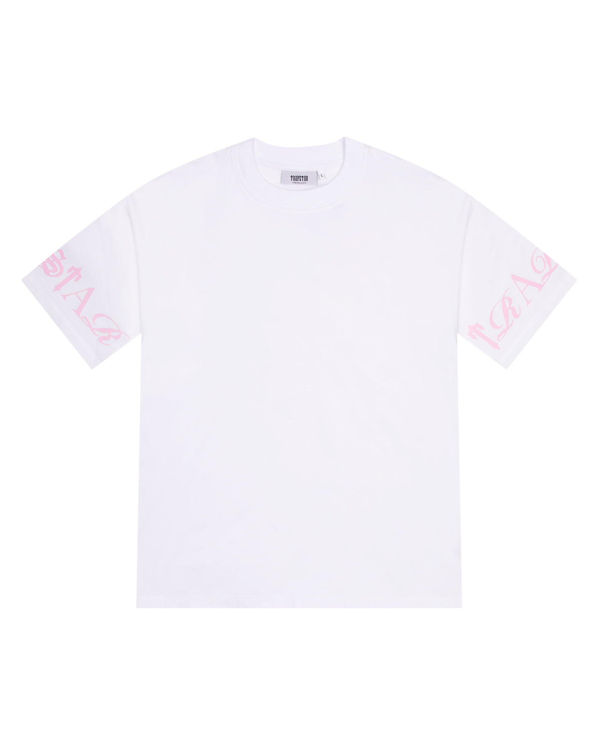 White / Pink Men\'s Trapstar Script T-shirts, Trapstar London | 3769TIJVB